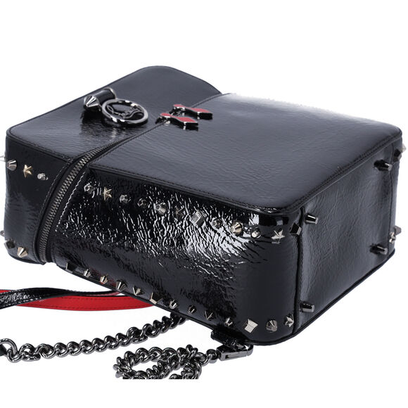 Christian Louboutin Textured Patent Calfskin Rubylou Backpack Black main image 7